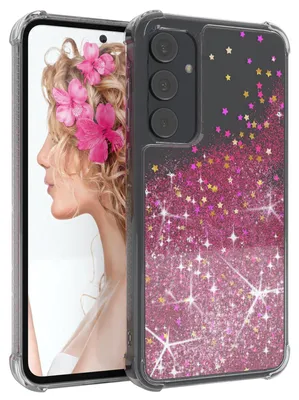 Produktbild von EAZY CASE - Glitzer Hülle kompatibel mit Samsung Galaxy A55 Glitzer Schutzhülle, Soft Case, Backcover Transparent mit Motiv