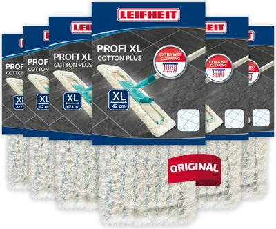Produktbild von Leifheit Wischbezug Ersatz Bezug Profi XL Baumwolle plus  6er Set