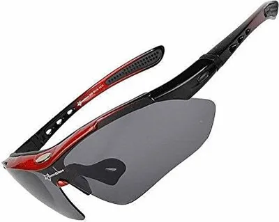 Produktbild von ROCKBROS Fahrradbrille Polarisiert Brille UV400 Schwarz Rot