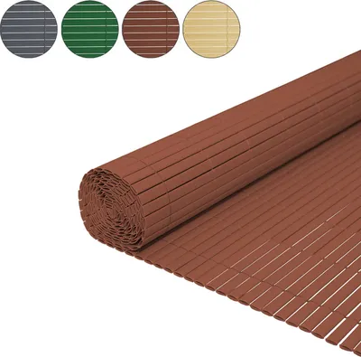 Immagine prodotto di Jiubiaz schermo privacy stuoia schermo privacy in PVC giardino privacy recinzione balcone recinzione frangivento balcone pannellatura marrone 160x500cm
