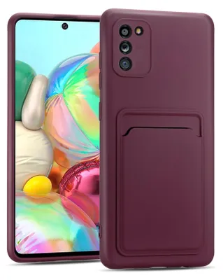 Image de Étui pour téléphone portable Samsung Galaxy A02s Housse étui silicone avec porte-carte Slim Wallet Case, Raspberry