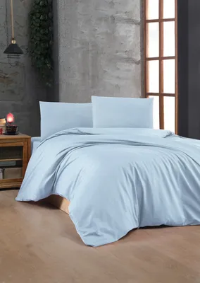 Produktbild von L'Essentiel Linge de Maison, Light Blue, Ranforce Einzelbettbezug-Set (FR), Hellblau, 100 % BAUMWOLLE RANFORCE, 140 x 200 cm