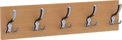 Produktbild von AKKE Bavaria Buche Garderobenleiste horizontal klein CHROM haken BxH: 70x15 cm