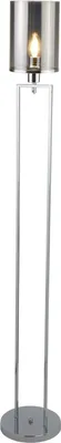 Produktbild von Stehlampe Metall Rauchglas 144 cm Chrom Rauchgrau E27 rund Modern Stehleuchte