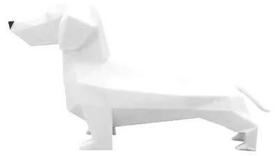 Produktbild von Geschnitzte Dackelfigur, geometrische Hundestatue, Tierskulptur, Dekoration für Zuhause, Büro, Schreibtisch, Bücherregal, Ornament