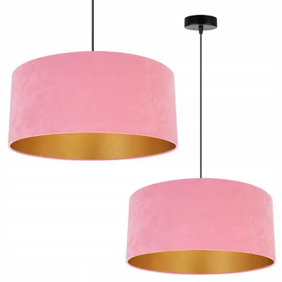 Produktbild von Kronleuchter Pendelleuchte mit goldenem Velours Lampenschirm – Elegante Hängelampe Deckenlampe für Wohnzimmer und Esszimmer