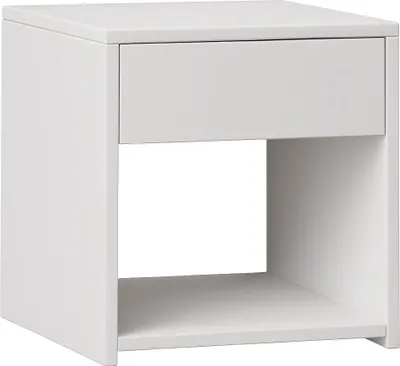 Image de Meuble de nuit | Dimensions table de chevet env. H. 40 x W. 35 x D. 35 cm | Tiroir et compartiment ouvert | Table de chevet - Sledo Mini