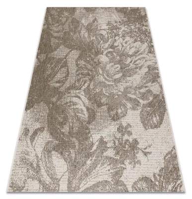 Imagen del producto de Alfombra de cuerda sisal FLOORLUX 20491 Flores color champagne/gris oscuro beige 160x230 cm