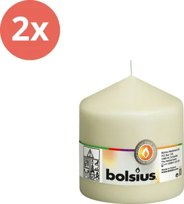 Obrázok produktu pre Bolsius - Sviečka - 100/98 - 1 kus v balení - Slonová kosť - Hodnotné balenie - 2 kusy