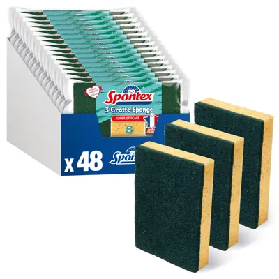 Scheuerschwämme, 48 Stück, grün, 16 Packungen à 3