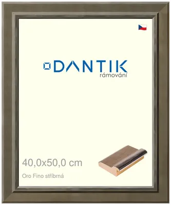 Obrázek produktu pro DANTIK rámeček 40x50 | Oro Fino stříbrná (Plexi Čiré)