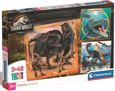 Image de Clementoni - Układanka Jurassic World 3x48 elementów - Oficjalny produkt premium