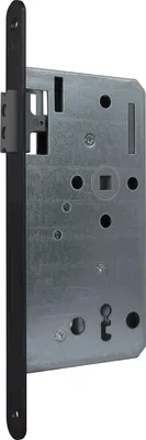 Image de KFV Serrure à loquet magnétique BB 72mm - Serrure de porte, serrure à mortaiser magnétique DM 55 têtière ronde, inox laqué noir