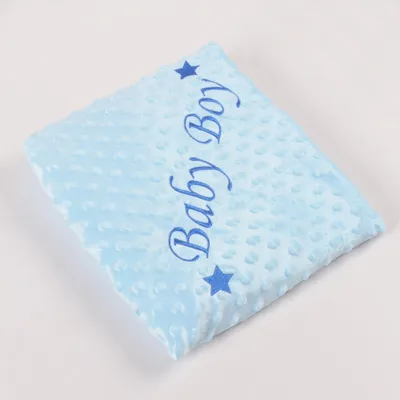 Productafbeelding van Geborduurde babydeken, zacht, 75x100 cm, geschikt voor jongens en meisjes