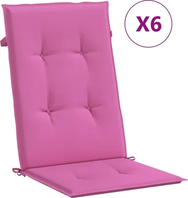 Image de Coussins de chaise à dossier haut lot de 6 rose tissu
