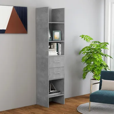 Immagine prodotto di vidaXL Libreria grigio cemento 40x35x180 cm Materiale a base di legno - Libreria - Librerie - Libreria - Librerie