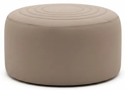 Immagine prodotto di Pouf rotondo color beige; morbido pouf; arredo per il soggiorno; mobili di design