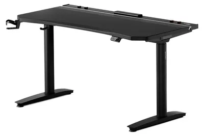 Produktbild von Elektrisch Gaming Tisch Schreibtisch PC Computertisch Ergonomisch Carbon Kopfhörerhaken Getränkehalter schwarz 1400 x 700 mm