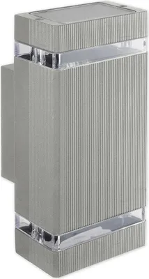 Produktbild von LED Gartenleuchte 23cm 2xGU10 max 35W 120° IP54 Außenwandleuchte Fassadenleuchte Grau