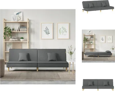 Produktbild von vidaXL Schlafsofa Dunkelgrau Stoff -  Sofas