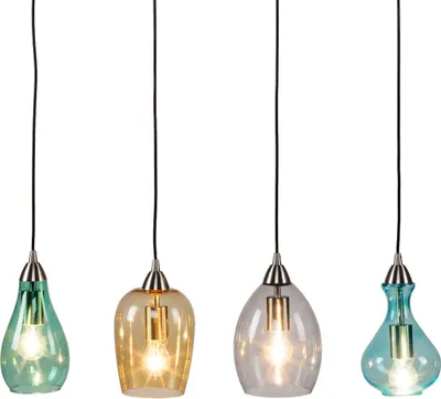 Produktbild von home24 Pendelleuchte - Glas / Eisen - 4-flammig