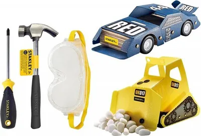 Zdjęcie produktu dla Stanley Jr. U004-K02-T03-SY Zestaw z samochodem, koparką i 3 narzędziami