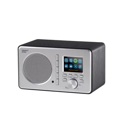 A studio shot of a digital radio.