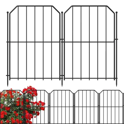 Metallzaun 10er-Set, 31x41 cm, dekorativ, für Garten & Terrasse