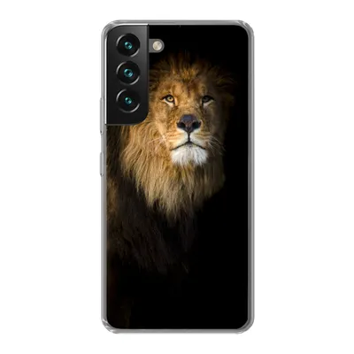 Produktbild von MuchoWow® Handyhülle Schutzhülle Hülle für Samsung Galaxy S22 Löwe - Licht - Schwarz - Porträt Silikon Softcase Handy Hülle - Mobiltelefonhülle