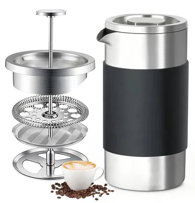 Immagine prodotto di Macchina per caffè French Press da 350 ml - Acciaio inossidabile a doppia parete - Isolamento termico