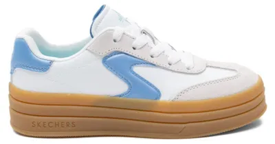 Produktbild von Skechers 310682LWBL Retro Chunky-Sneaker mit Plateausohle, Glattleder, Veloursleder und vorgeformtem Fußbett