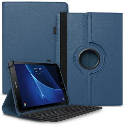 Produktbild von Tasche für Samsung Galaxy Tab A6 10.1 2016 Hülle Schutzhülle QWERTZ TastaturFarbe Uni 360 Taschen:Blau