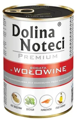 Zdjęcie produktu dla Dolina Noteci Premium Mokra karma dla psów wołowina puszka 400 g