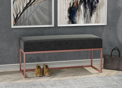 Produktbild von AX LIVING Sitz Bank Acciarolli 120cm Schwarz, kupferfarbe Metallgestell