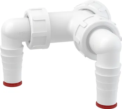 Produktbild von Alcadrain P148Z Doppelanschluss komplett G1" 17–23 mm Schlauchanschluss mit Rückschlagklappen