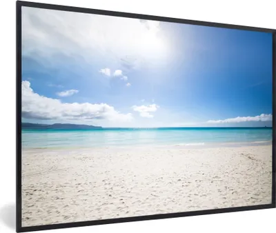 Produktbild von MuchoWow® MuchoWow® Gerahmtes Poster Strand - Insel - Sonne 60x40 cm - Poster mit zchwarzem Bilderrahmen - Printing - Wanddeko Schlafzimmer