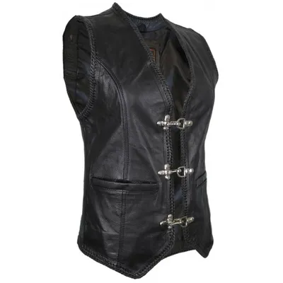Produktbild von Damen Lederkutte Damenweste taillierter schnitt Nappaleder sehr weiches Leder(5XL)