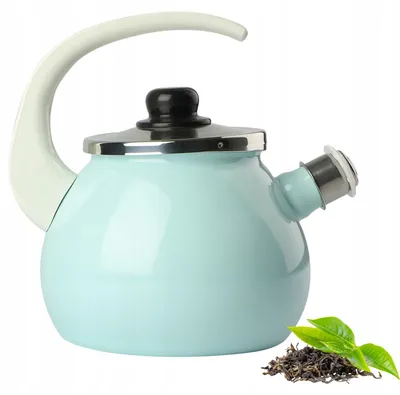 Produktbild von Silesia Emalia Türkis Emaille Wasserkessel mit Pfeife 2,5L