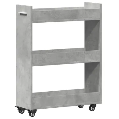Produktbild von vidaXL Schrank mit Rollen Betongrau 60x22x79 cm Holzwerkstoff