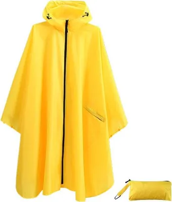 Produktbild von Leichter, wasserdichter Regenponcho – vielseitige Regenjacke mit Kapuze für Camping und Wandern