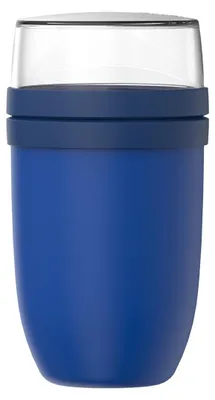 Produktbild von Mepal - Müslibecher xl Ellipse - Müslibecher To Go - Joghurtbecher To Go - Unterteilung für Joghurt & Müsli - Geeignet für Gefrierschrank, Mikrowelle & Spülmaschine - 750 + 300 ml - Vivid blue