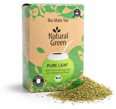Produktbild von Mate Tee Natural Green PURE LEAF (500g) Mate Tee ohne Stängel