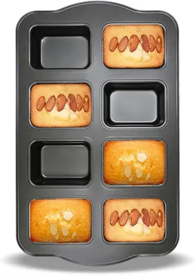 Produktbild von Mini Brotformen 8 Stück, Antihaft, 36 x 24 cm, Kohlenstoffstahl, für Brot und Kuchen backen