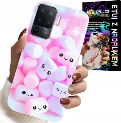 Zdjęcie produktu dla Etui Do Reno 5 Lite / A94 4G - Wzór W Słodkie Pianki, Obudowa, Plecki