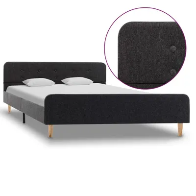 Produktbild von The Living Store Bettgestell Dunkelgrau Sackleinen 140x200 cm