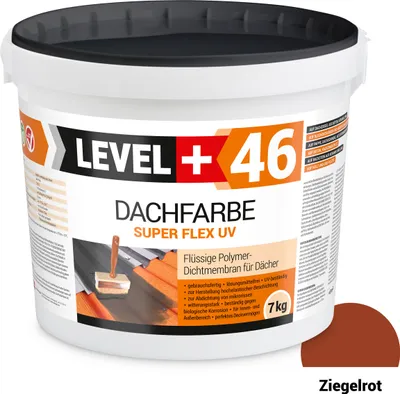 Produktbild von Dachfarbe elastische Sockelfarbe Dachlack UV-beständig Super Flex 7Kg Ziegelrot LEVEL+ RM46