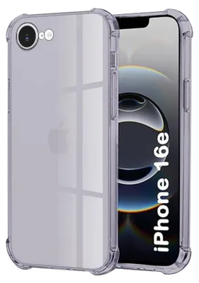 Produktbild von Techsuit – Stoßfestes transparentes Silikon-Case für iPhone 16e – rauchschwarz