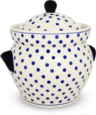 Produktbild von Original Bunzlauer Keramik Gärtopf 4,0 Liter mit Wasserrinne - Rumtopf Mehrzwecktopf Keramiktopf Design 37