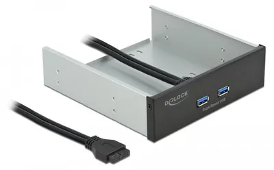 Productafbeelding van Delock frontpaneel voor 5.25 inch behuizing met 2 x SuperSpeed USB (USB 3.2 Gen 1) Type-A poorten