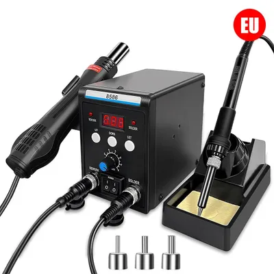 Obrázok produktu pre 8586 Spájkovacia stanica 2 v 1 - 700 W - 220 V (EÚ) - Fúkačka - Spájkovacia pištoľ - Digitálna - Antistatická